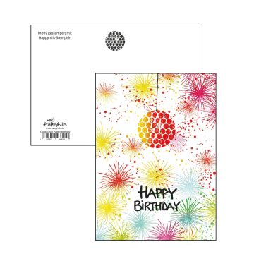 Postkarte gestempelt Disco Happy Birthday 10,5x14,8 cm 1 Stück