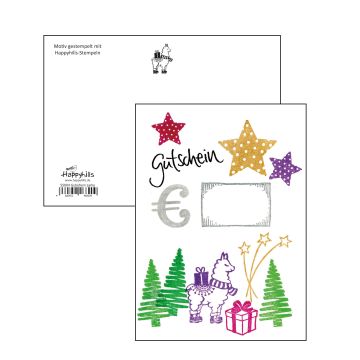 Postkarte gestempelt Gutschein Lama 10,5x14,8 cm 1 Stück