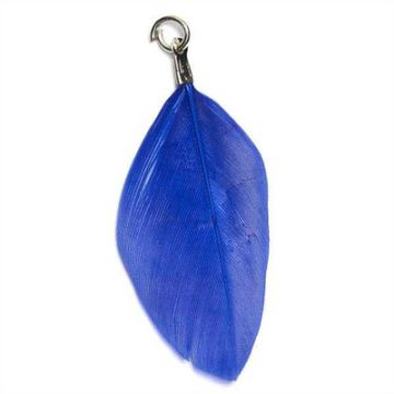 Federn als Anhänger blau uni