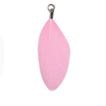 Federn als Anhänger pink uni