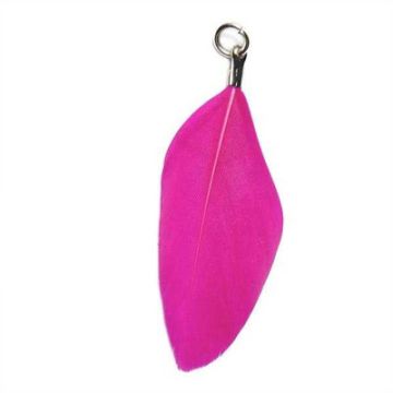 Federn als Anhänger fuchsia uni