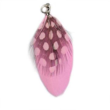 Federn mit Punkten als Anhänger pink