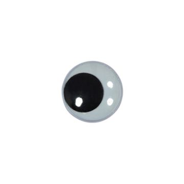 Wackelauge weiß-schwarz 6 mm 22 Stück