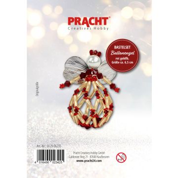 Bastelset Ballonengel rot goldfarben ca. 6,5 cm