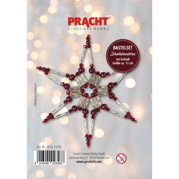 Bastelset Strahlenstern rot kristall ca.11 cm Pracht Creatives Hobby Weihnachtsbaumschmuck , Baumschmuck