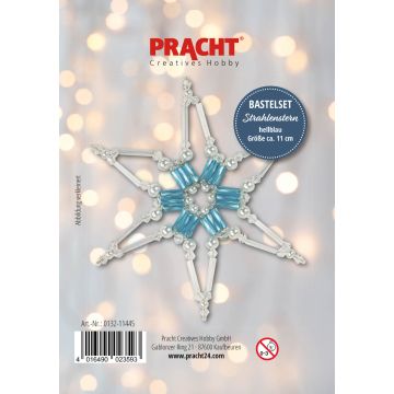 Bastelset Strahlenstern hellblau ca.11 cm Pracht Creatives Hobby Weihnachtsbaumschmuck , Baumschmuck