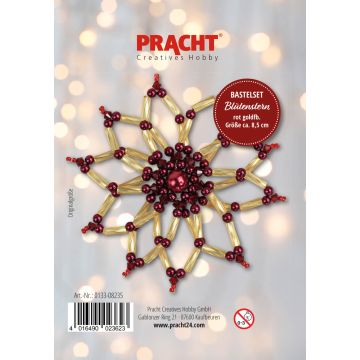Bastelset Blütenstern rot goldfb. ca.8,5 cm Pracht Creatives Hobby Weihnachtsbaumschmuck , Baumschmuck