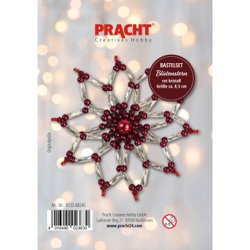 Bastelset Blütenstern rot kristall ca.8,5 cm Pracht Creatives Hobby Weihnachtsbaumschmuck , Baumschmuck