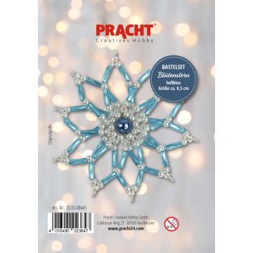 Bastelset Blütenstern hellblau ca.8,5 cm Pracht Creatives Hobby Weihnachtsbaumschmuck , Baumschmuck