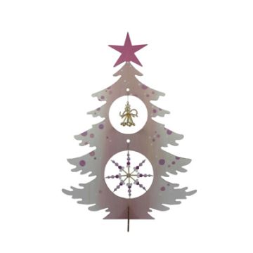 Bastelset Weihnachtsbaum lila goldfarben 43x34 cm