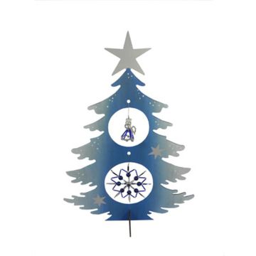 Bastelset Weihnachtsbaum blau silberfarben 43x34 cm