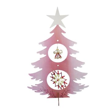 Bastelset Weihnachtsbaum rot goldfb. 43x34 cm Pracht Creatives Hobby Weihnachtsbaumschmuck , Baumschmuck