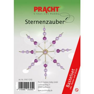 Bastelset Sternenzauber lila goldfarben 12 cm