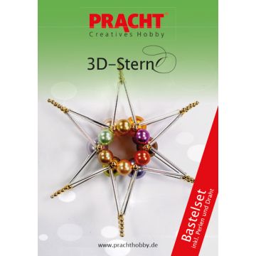 Bastelset 3D-Stern bunt 12x12 cm