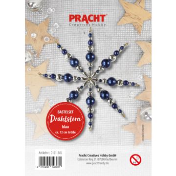 Bastelset Drahtstern blau-silberfarben ca. 12 cm