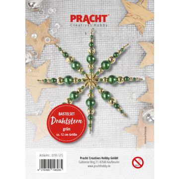 Bastelset Drahtstern grün-goldfarben ca. 12 cm