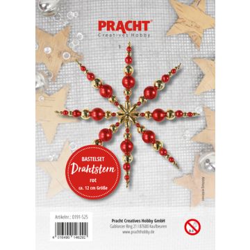 Bastelset Drahtstern rot-goldfarben ca. 12 cm