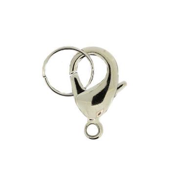Karabiner mit Zwischenring platinfarben 27 mm