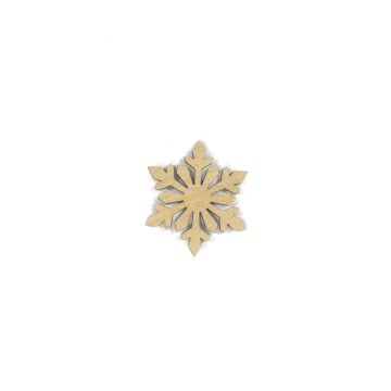 Holzschneeflocke Schneeflocke natur 4,5 cm