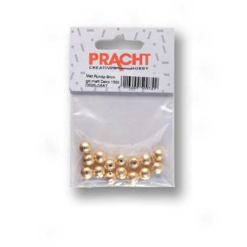 Metallic Rundperle goldfarben matt Deko 8 mm Lochgröße 1 mm 15 Stück