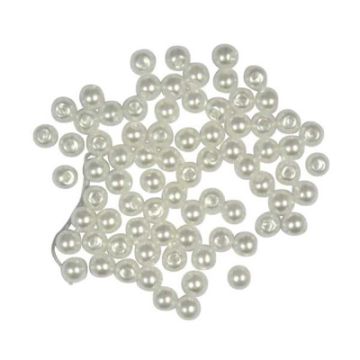 Wachsperlen weiß 2,5 mm Lochgröße 0,6 mm