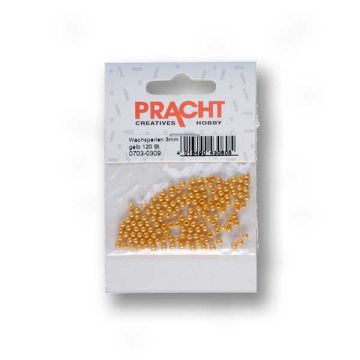 Wachsperlen gelb 3 mm Lochgröße 0,7 mm
