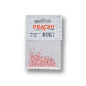 Wachsperlen rosa 3 mm Lochgröße 0,7 mm
