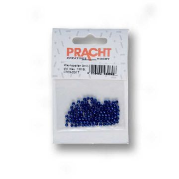 Wachsperlen dunkelblau 3 mm Lochgröße 0,7 mm
