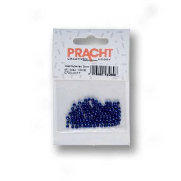Wachsperlen dunkelblau 3 mm Lochgröße 0,7 mm