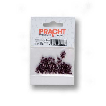 Wachsperlen dunkelbraun 3 mm Lochgröße 0,7 mm