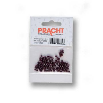 Wachsperlen dunkelbraun 3 mm Lochgröße 0,7 mm