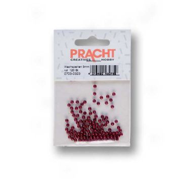 Wachsperlen rot 3 mm Lochgröße 0,7 mm