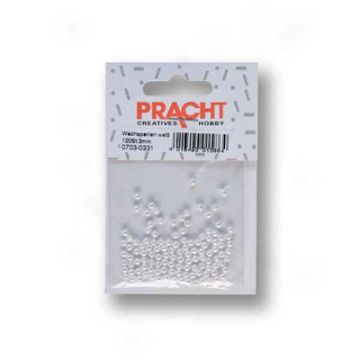 Wachsperlen weiß 3 mm Lochgröße 0,7 mm