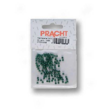 Wachsperlen weihnachtsgrün 3 mm Lochgröße 0,7 mm
