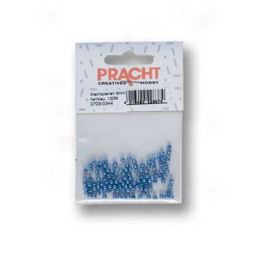 Wachsperlen hellblau 3 mm Lochgröße 0,7 mm