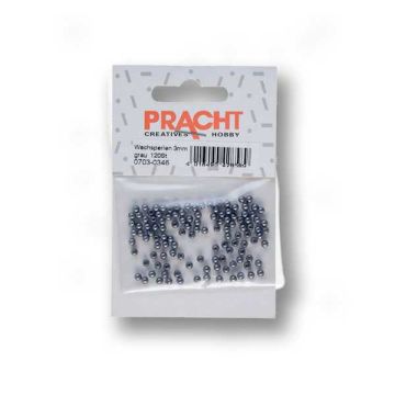 Wachsperlen dunkelgrau 3 mm Lochgröße 0,7 mm