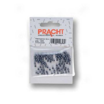 Wachsperlen dunkelgrau 3 mm Lochgröße 0,7 mm