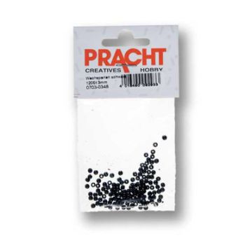 Wachsperlen schwarz 3 mm Lochgröße 0,7 mm