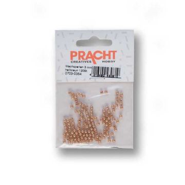 Wachsperlen hellbraun 3 mm Lochgröße 0,7 mm