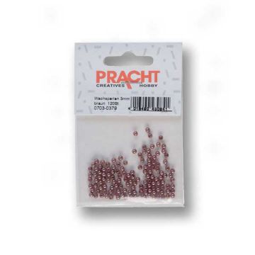 Wachsperlen braun 3 mm Lochgröße 0,7 mm