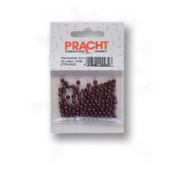 Wachsperlen dunkelbraun 4 mm Lochgröße 0,8 mm