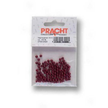 Wachsperlen rot 4 mm Lochgröße 0,8 mm