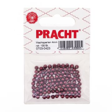 Wachsperlen rot 4 mm Lochgröße 0,8 mm