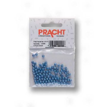 Wachsperlen hellblau 4 mm Lochgröße 0,8 mm