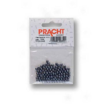 Wachsperlen dunkelgrau 4 mm Lochgröße 0,8 mm