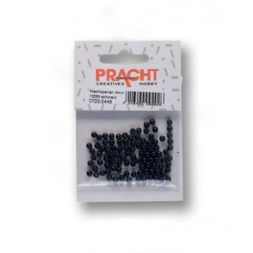 Wachsperlen schwarz 4 mm Lochgröße 0,8 mm