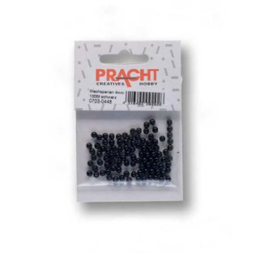 Wachsperlen schwarz 4 mm Lochgröße 0,8 mm