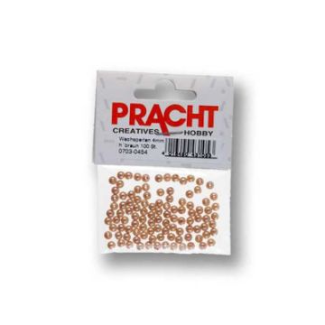 Wachsperlen hellbraun 4 mm Lochgröße 0,8 mm