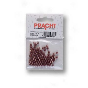 Wachsperlen braun 4 mm Lochgröße 0,8 mm