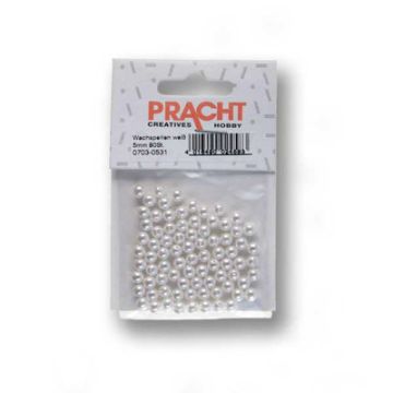 Wachsperlen weiß 5 mm Lochgröße 0,8 mm